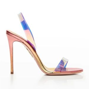 Aquazurra So Nude Iridescent Halter Sandals